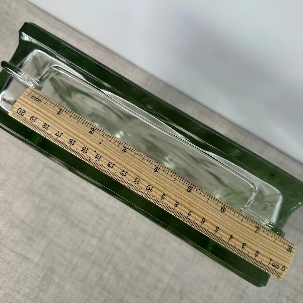 Vintage West German Glass Block Vase | Large 9